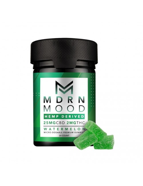 Gummies Pastèque 25mg CBD / 2mg THC - MDRN MOOD