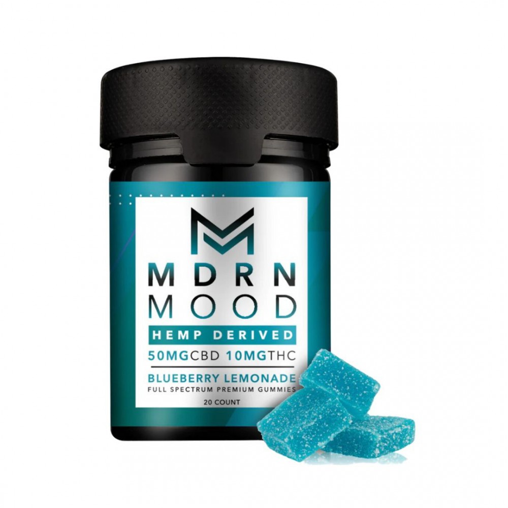 Gummies Blueberry Lemonade 50mg CBD / 10mg THC - MDRN MOOD