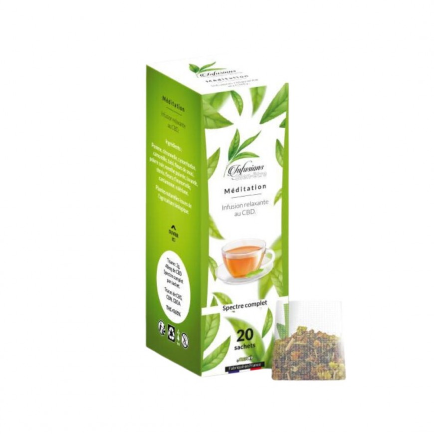 Infusion au CBD Méditation 20 Sachets - Novaloa