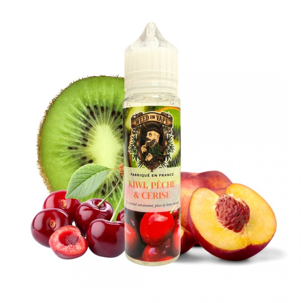 E-Liquide Kiwi Pêche Cerise 50ml - Weed in Vape