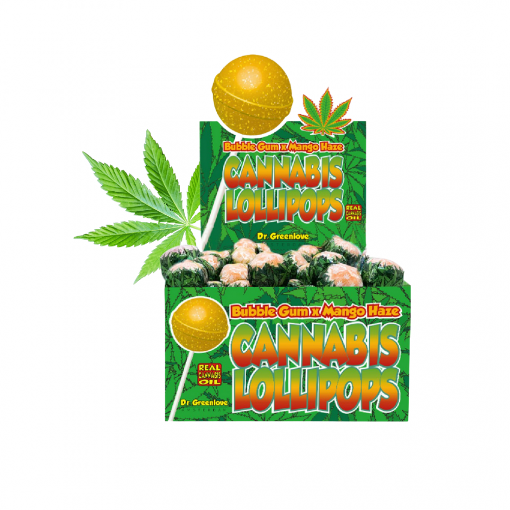 Dr Greenlove Sucette CBD "Bubble Gum x Mango Haze"