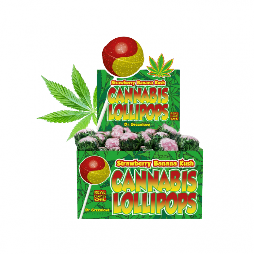 Dr Greenlove Sucette CBD "Strawberry Banana Kush"